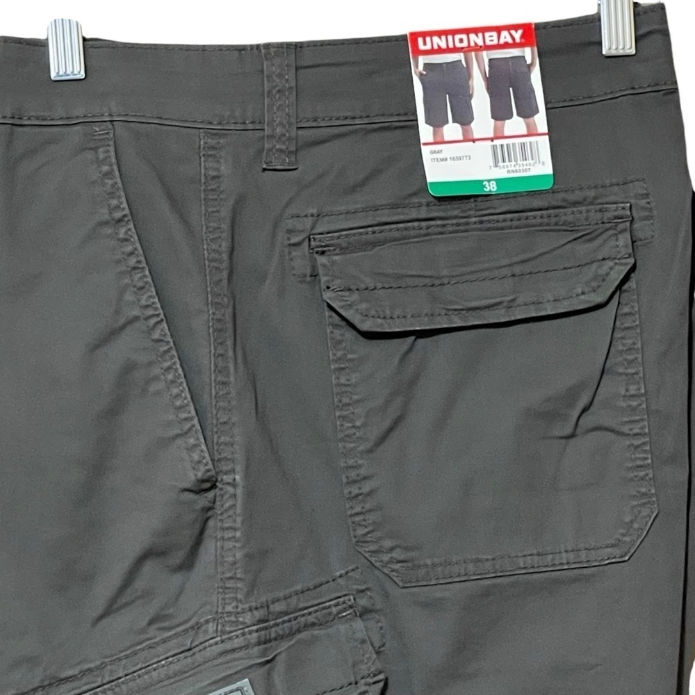 UNIONBAY Twill Cargo Shorts Men’s 38 Gray Adventurous Lightweight Y18TLYD NWT - Picture 2 of 14